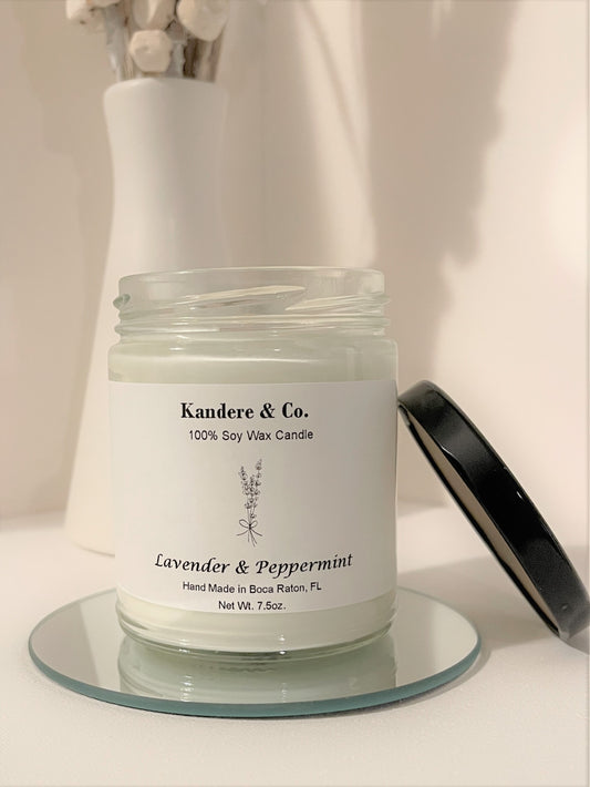 Lavender & Peppermint Soy Wax Candle